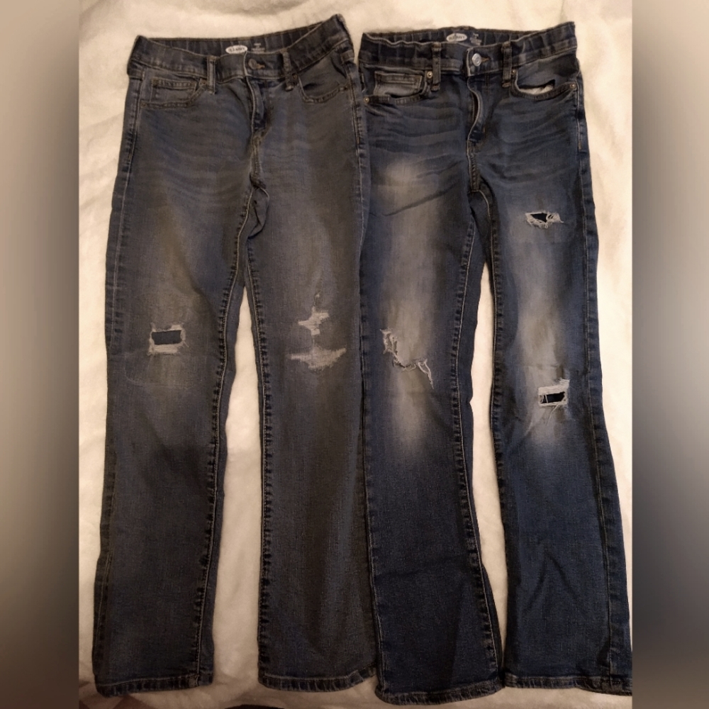 2 Pairs Boys Old Navy Karate slim, Size 12 blue jeans